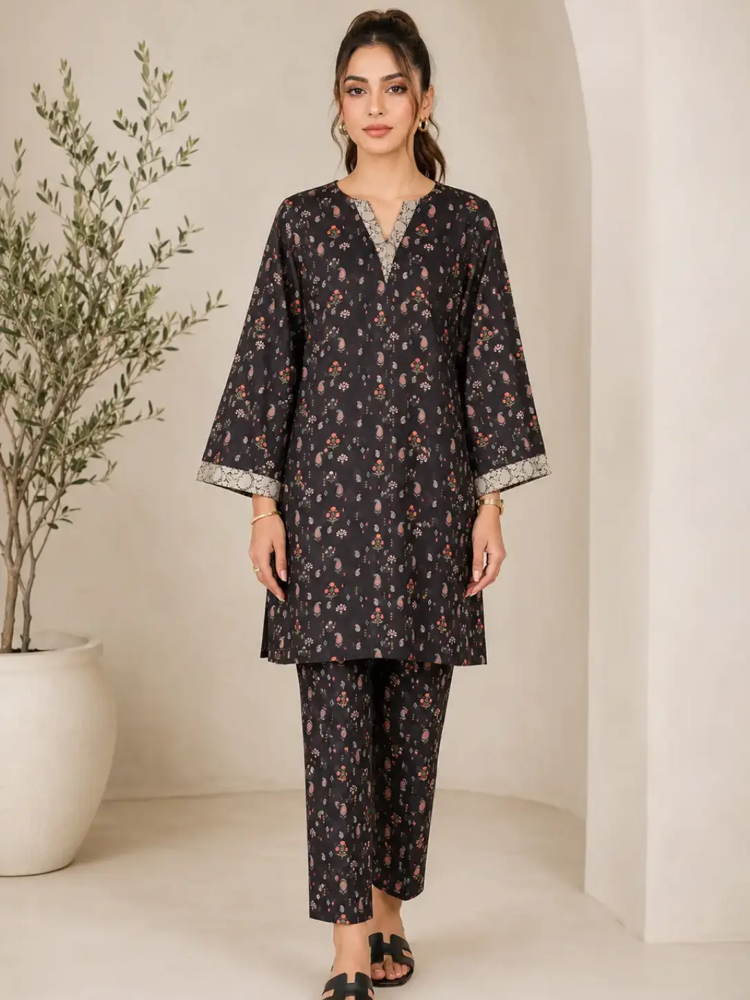 ZRUPL2P-8-1 Printed Lawn Suit- ZRSPL2P-8 - Image 1