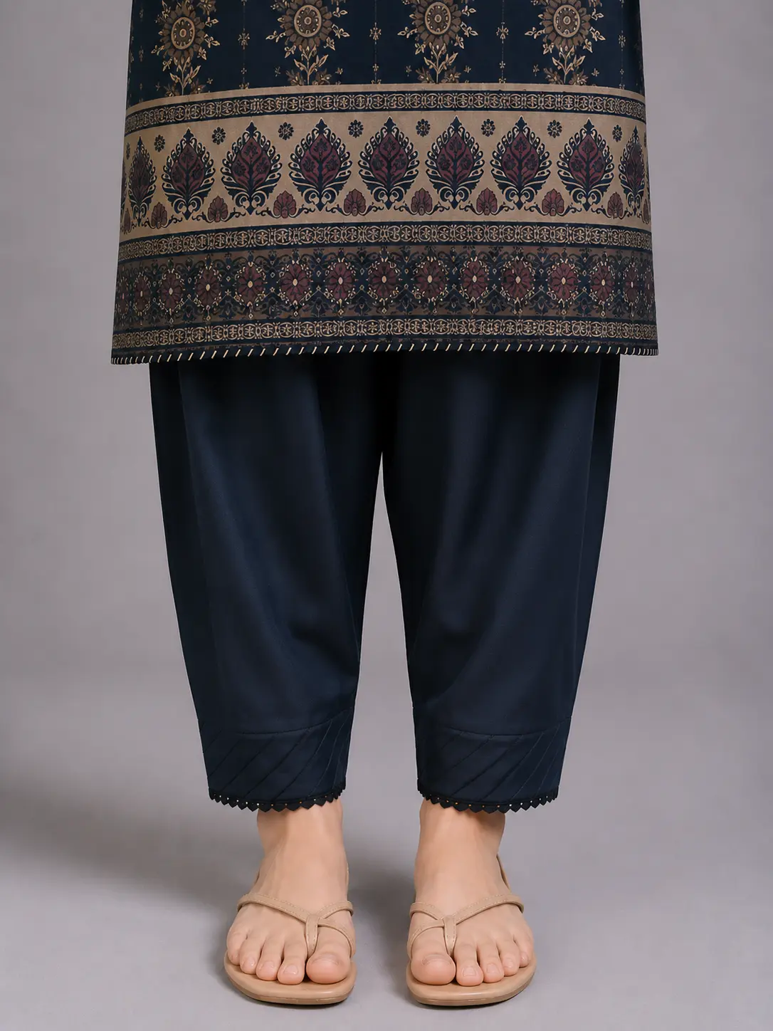 black-shlwar-1-1 Cambric Black Shalwar - ZRCBS-03 - Image 1